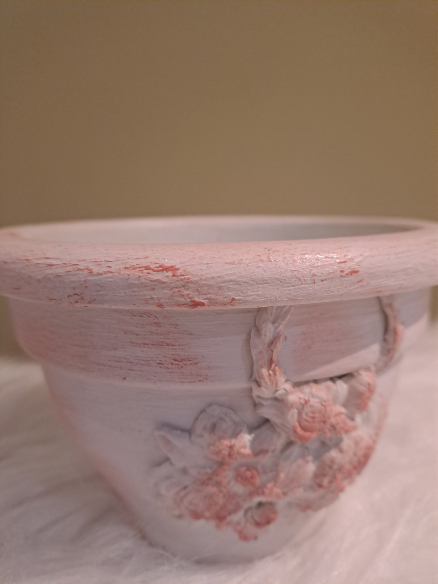 Duo de petits pots en terre cuite blanc et rose - décoration bohème chic
