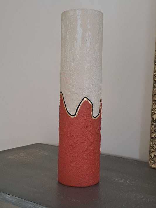 Vase décoratif en verre transparent avec finition dorée artisanale