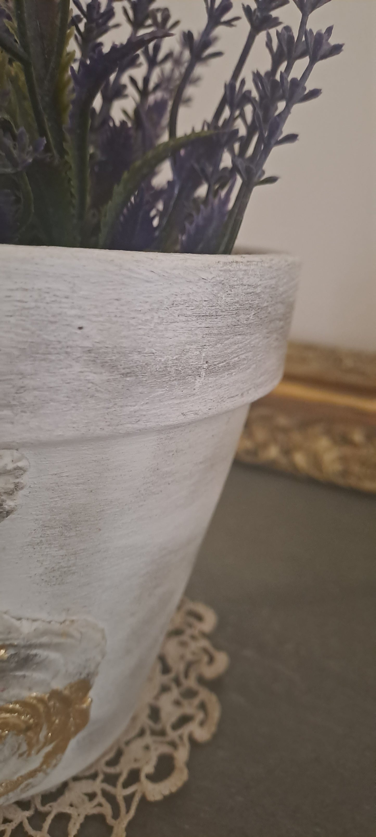 Duo de pots en terre cuite Relookés - Style shabby chic