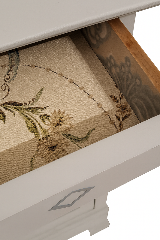 Table de chevet aux motifs géométriques