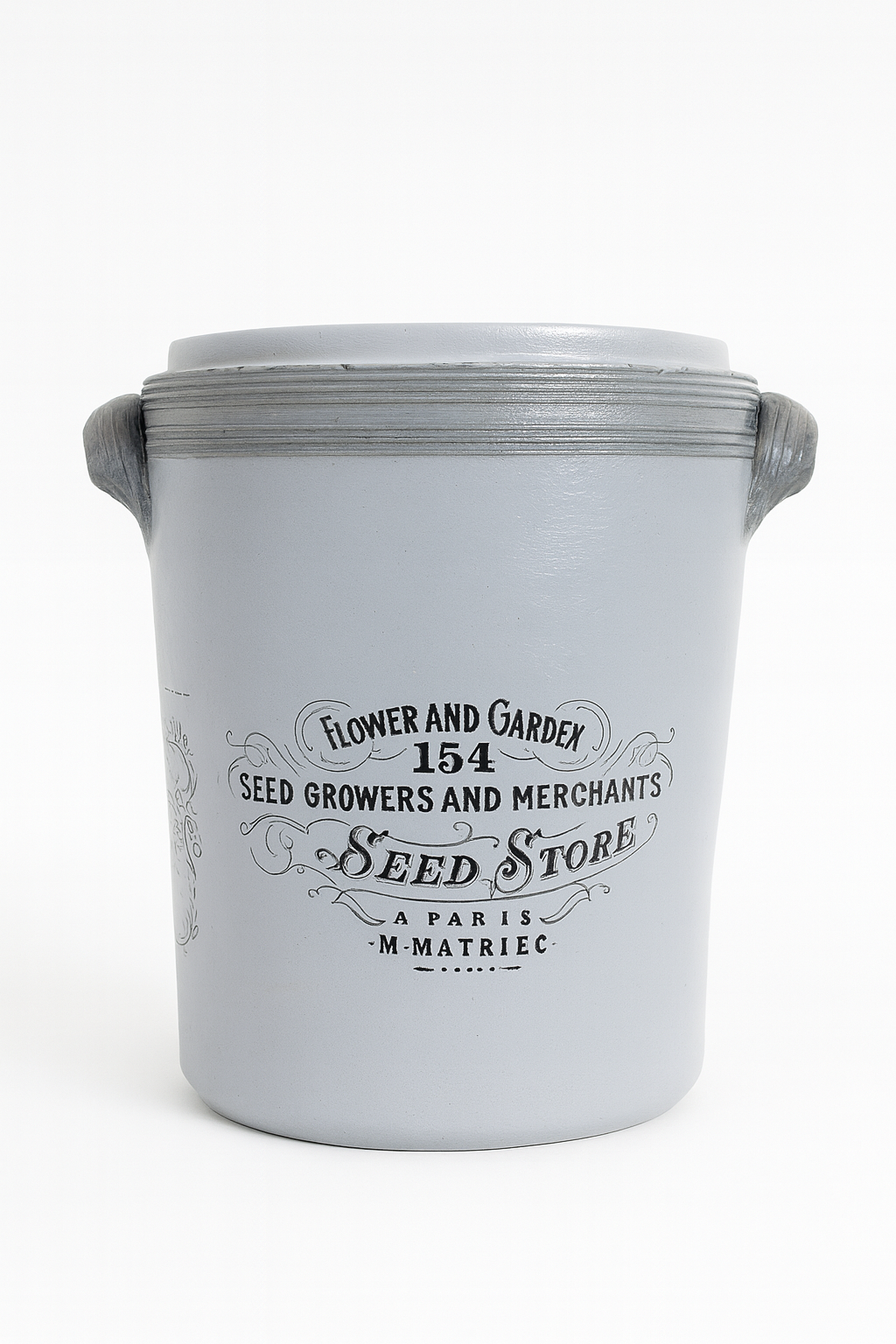 Pot en grès gris droit