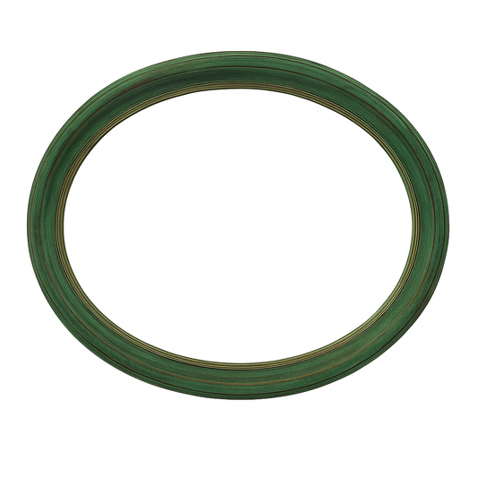 Miroir ovale décoré à la peinture à la craie - Vert